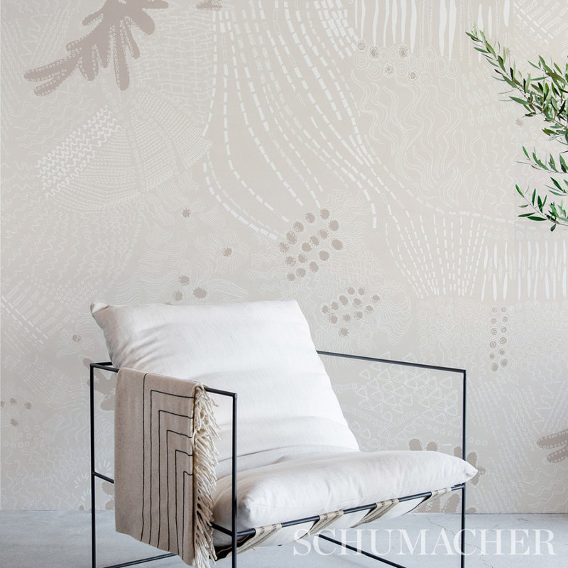 Papier peint Schumacher x Clements Ribeiro Haven, Neutre clair