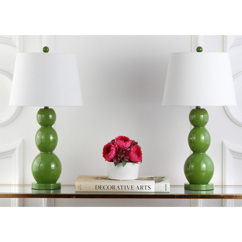 Dearis Glass Table Lamp, Fern Green