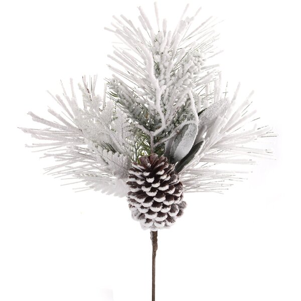 The Holiday Aisle® Set of 6 Snowy Pine Cone Christmas Tree Picks ...