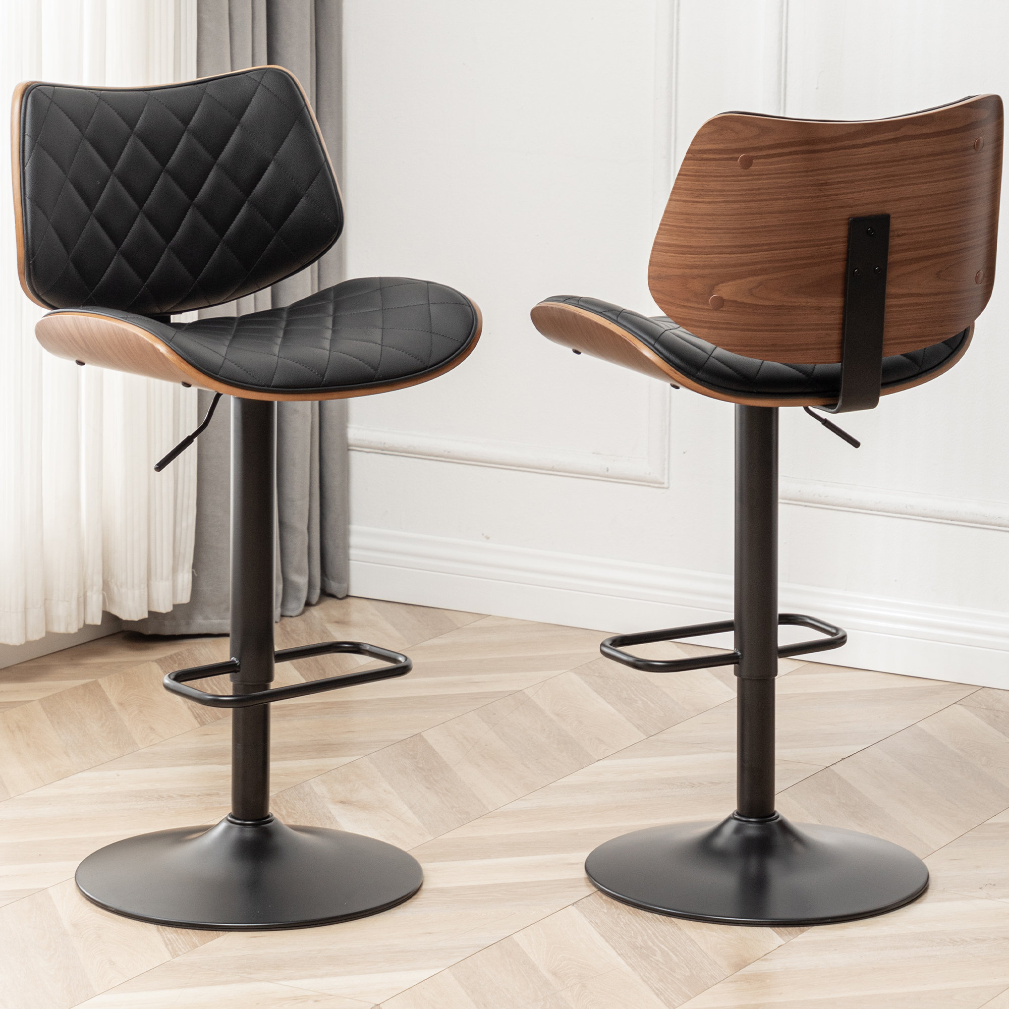 Odawa+Swivel+Adjustable+Height+Bar+Stool