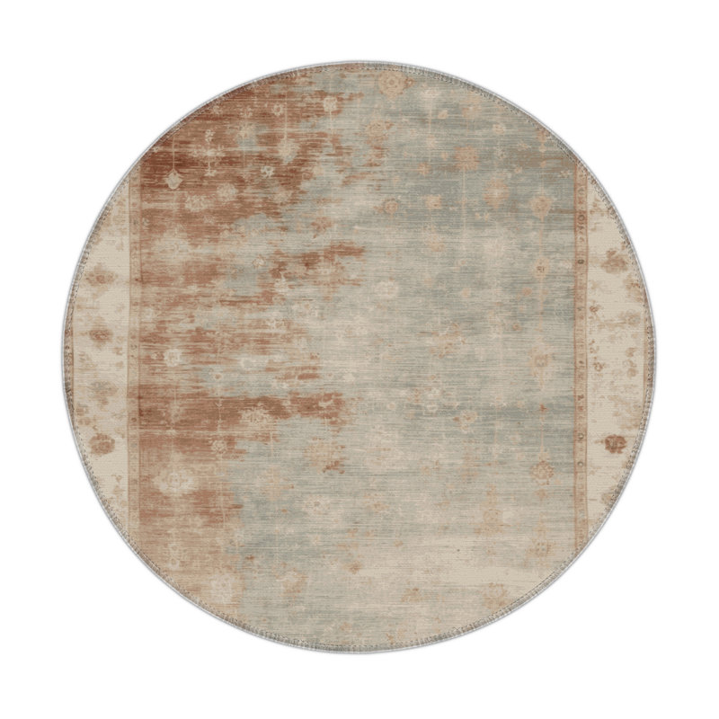 Overdyed Beige Indoor and Outdoor Area Rug, Rectangle 5' x 7'