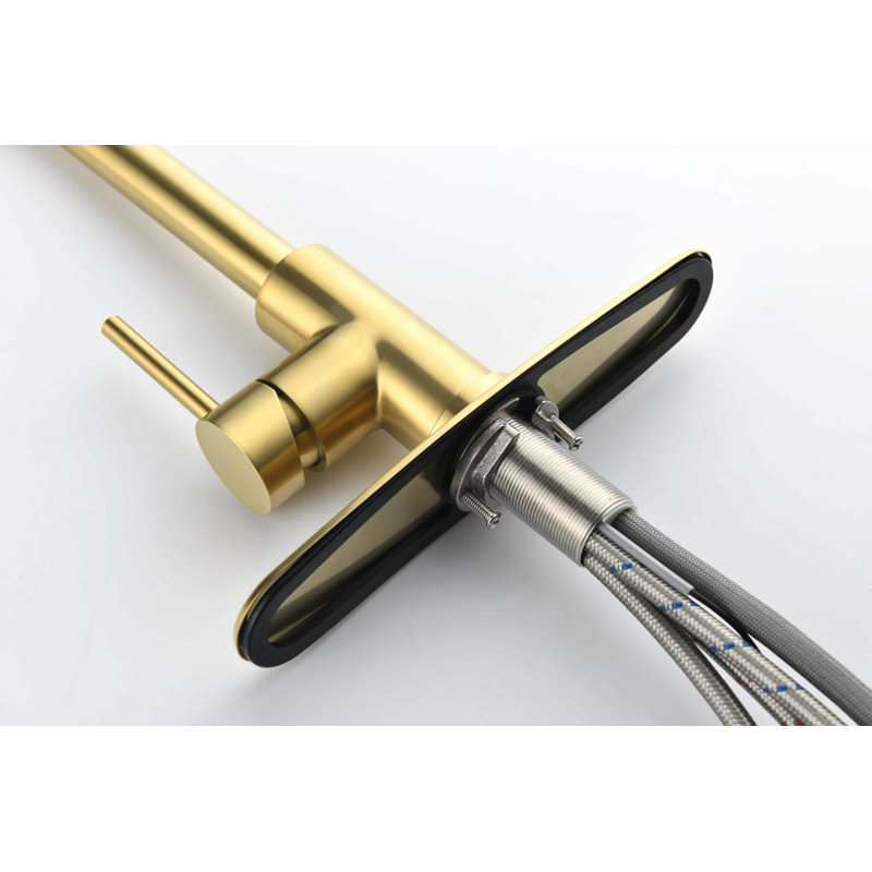 Robinet de cuisine avec douchette extractible, Doré