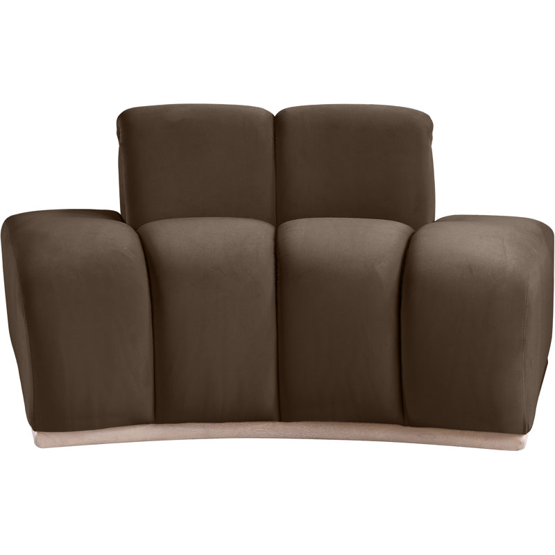 Fauteuil en velours Jace, Velours brun