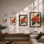 Red Hibiscus Bloom Botanical - Framed Print-1283814477-1283814478