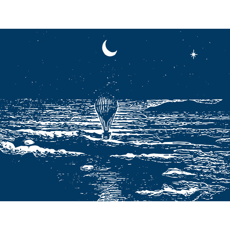 Ciel rétro bleu par Beth Vassalo, H 24 po x l 32 po, Toile tendue
