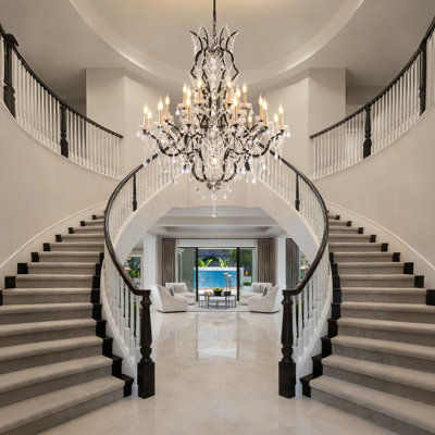25-Light Large Modern Maria Theresa Crystal Chandeliers