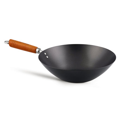Emilyna 31 cm Non-Stick Carbon Steel Wok with Lid