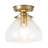 Modern Clear Glass Shade Semi-Flush Mount