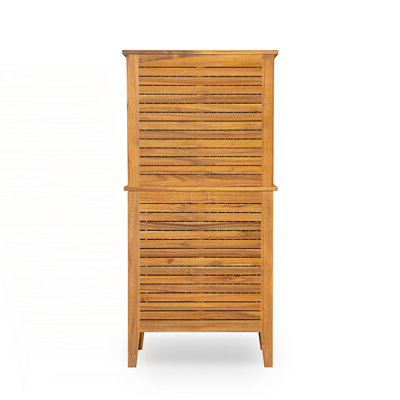 Slatted Design Outdoor Cabinet, Accent Cabinet