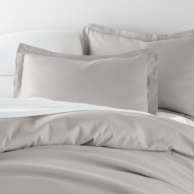 Pillow Shams 2-Pack Microfiber Ultra Soft Bedding, Light Gray, Standard