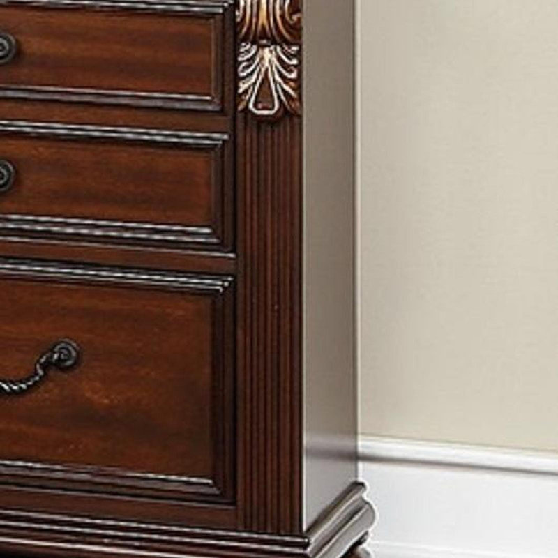 Bedroom Furniture Traditional Look Unique Wooden Nightstand Drawers Bed Side Table Cherry