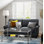 Table basse en verre trempé à 2 niveaux avec cadre en métal ClickDecor Maddox