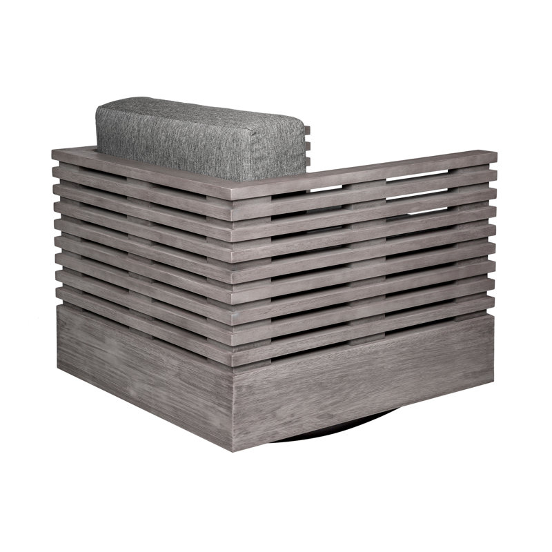 Fritz Swivel Eucalyptus Outdoor Lounge Chair, Grey Performance