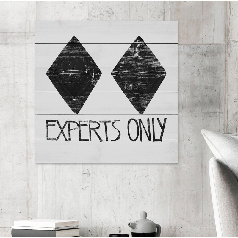 Experts seulement-impression d’art textuel sur bois, H 18 po x l 18 po