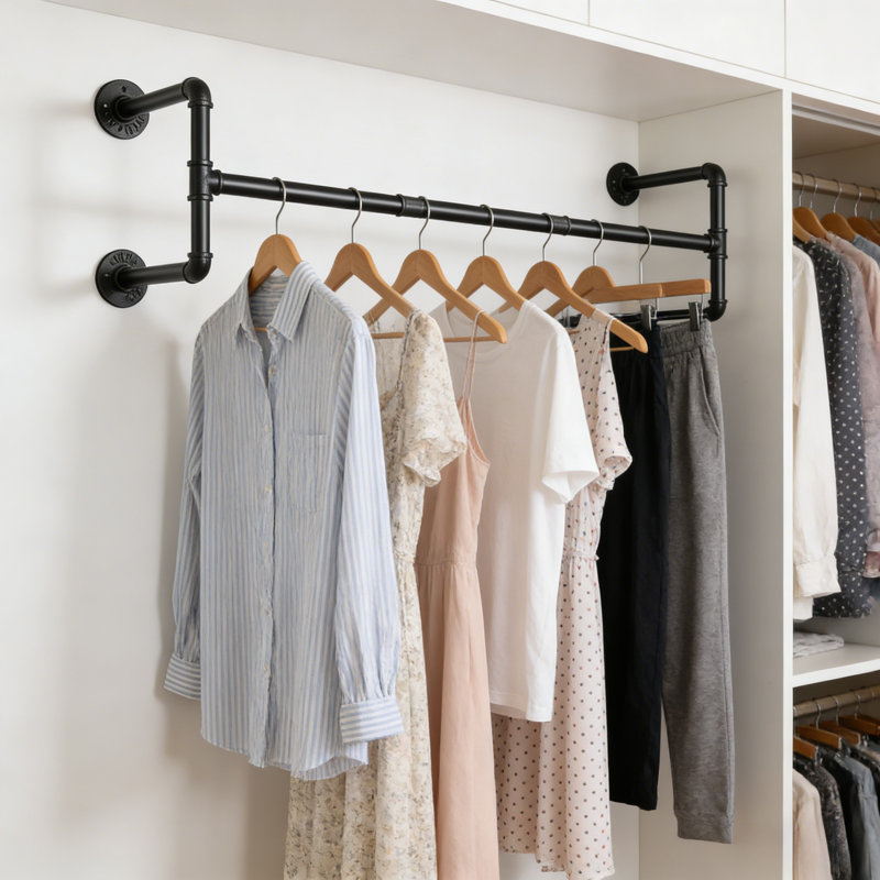 Hovag 42.9'' Metal Industrial Pipe Clothing Rack