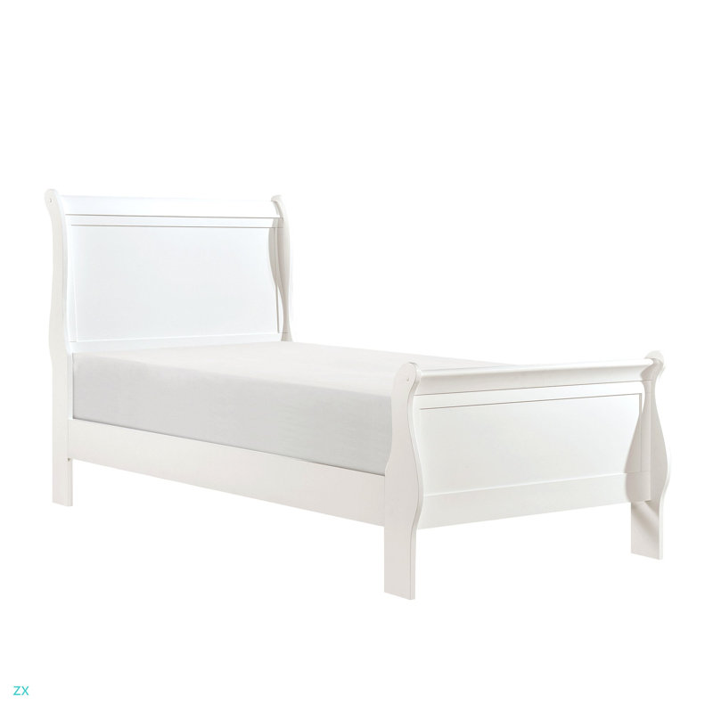 Lit simple classique de style Louis Philippe, Lit simple, Blanc