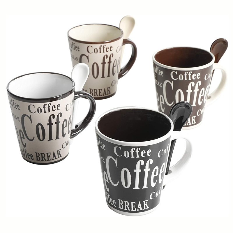 Red Barrel Studio® Mr. Coffee Dolce Cafe 4 Person 8 Piece Mug And Spoon Set, Assorted Colors