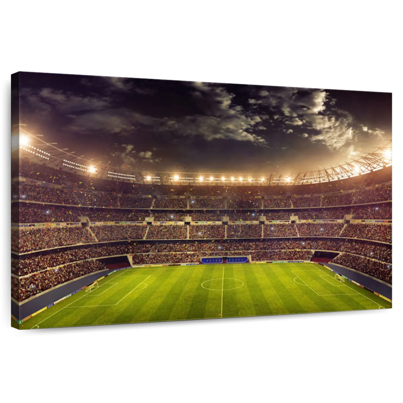 Arène de football Sireci au coucher du soleil, H 8 po x l 12 po