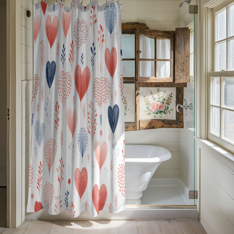 Cupid Design - Rideau de douche Premium, H 74 po x l 71 po