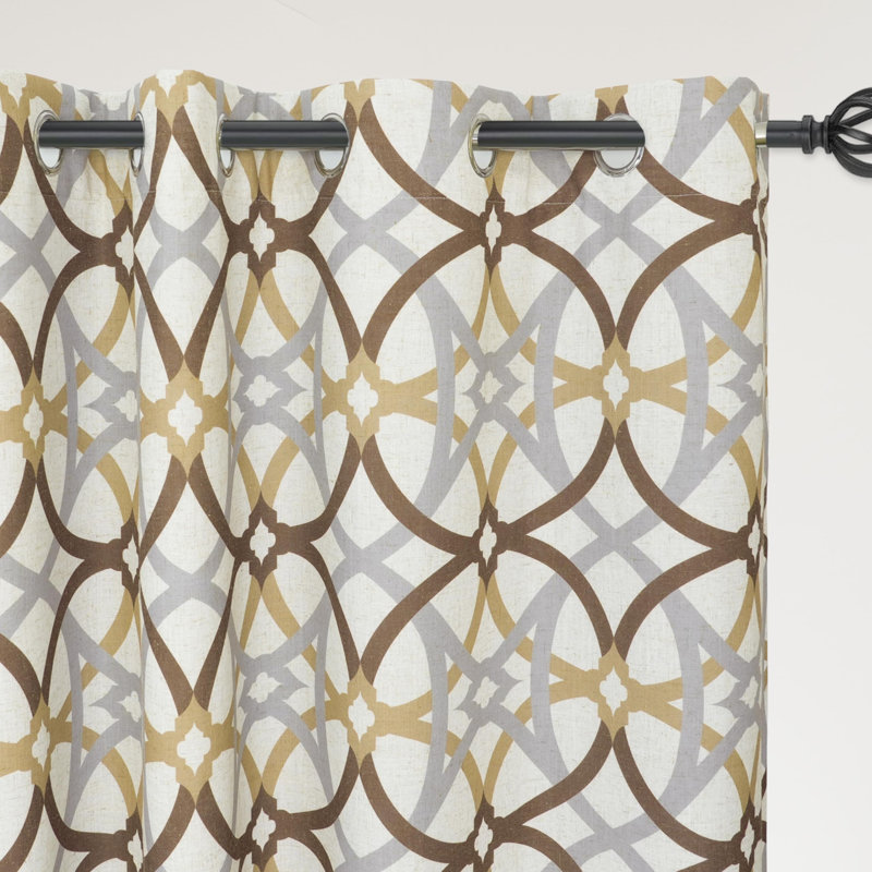 Rideaux isolants et isolants avec œillets Breneisha, Beige / brun
