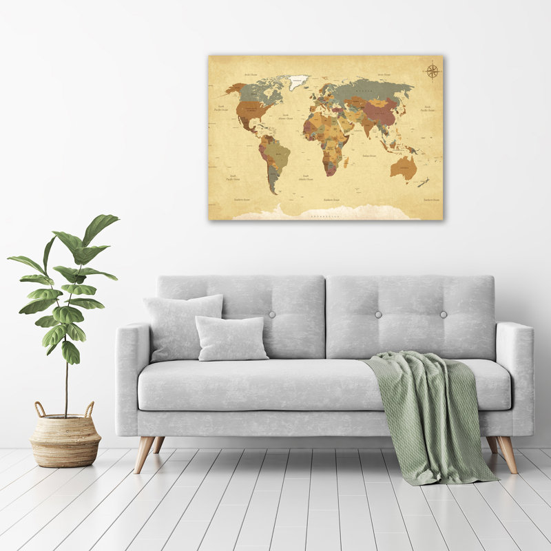 Political Map - Wrapped Canvas Print