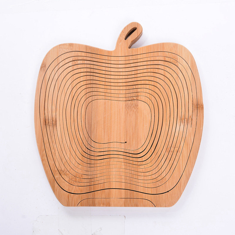 Panier pliable en forme de corbeille en bambou pliable