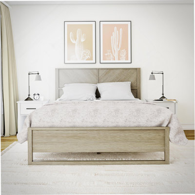 Archer Wood Bed Frame With Headboard, Stylish Boho Design, Robust Support, And Ample Underbed Storage