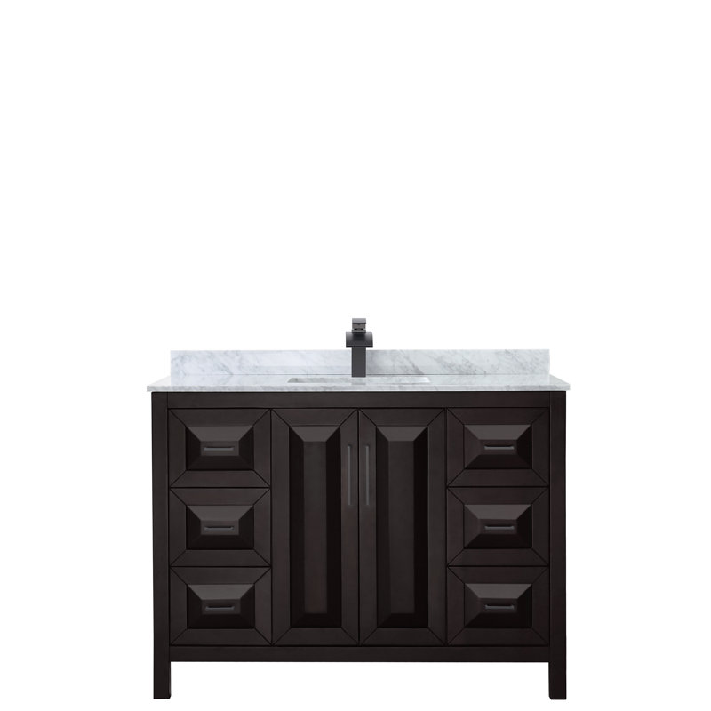 Daria 48'' W Single Vanity, Dark Espresso, Polished Chrome, White Cultured Marble