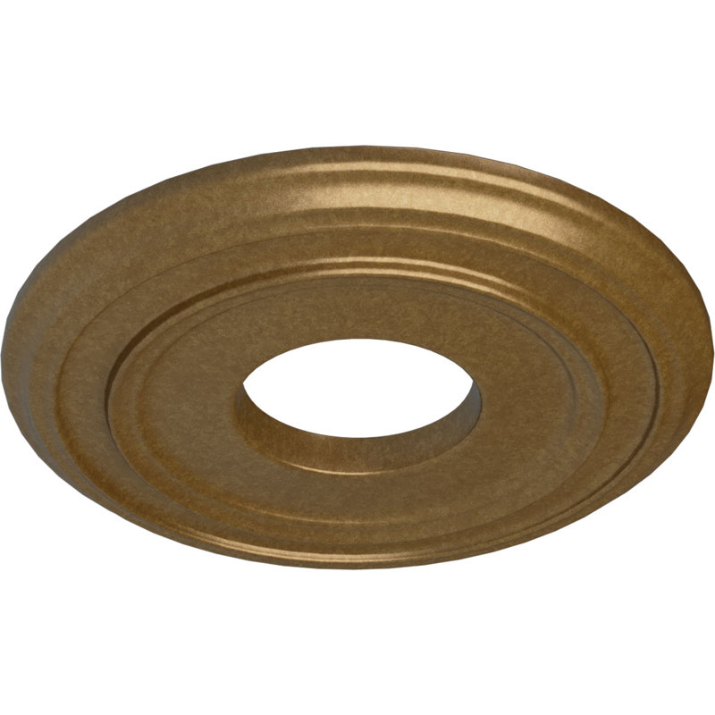 Médaillon de plafond H 12,375 po x l 12,375 po x P 1,125 po, Or pâle