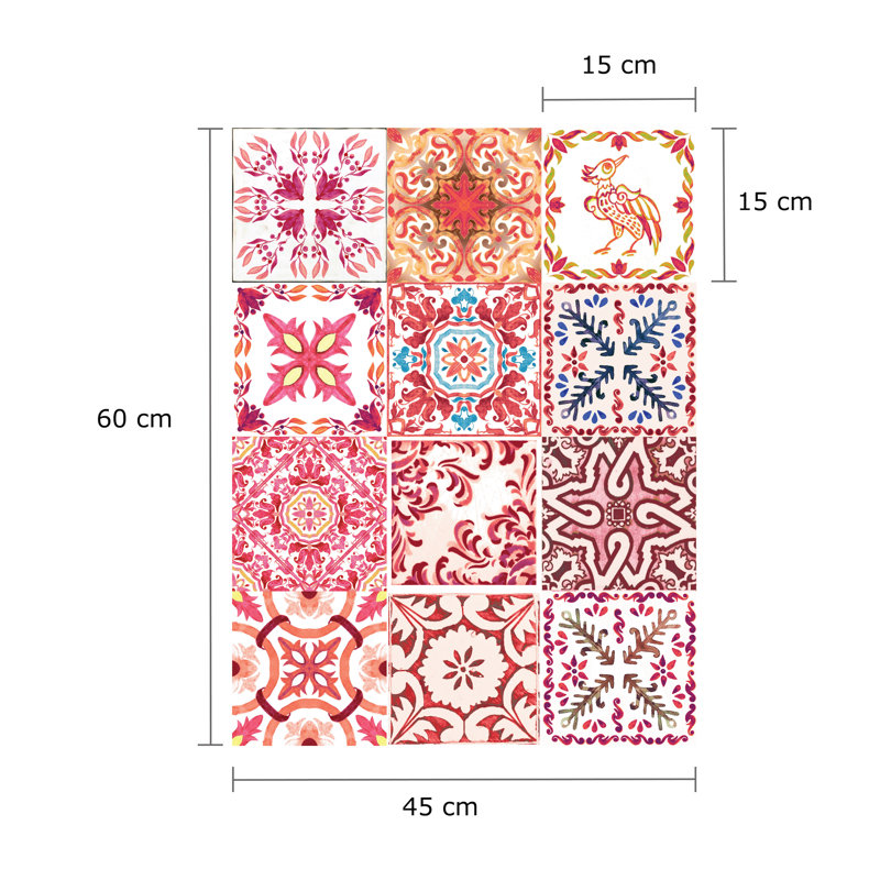 Adelaide Mosaic Tile Wall Sticker, 3 Packs