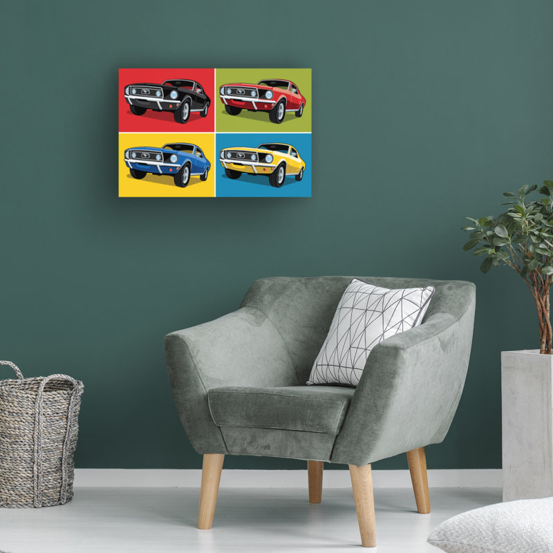 «68 Mustang Classic Car» par Ron Magnes - peinture sur toile tendue, H 22 po x l 32 po x P 2 po