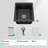 Quartz Kitchen Sink - 14.82" X 17.55" X 8.38" Black Granite Composite Undermount Single Bowl Kitchen Sink-123833651