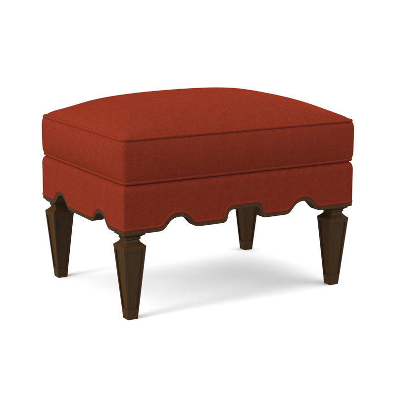 Palm Ottoman, American Walnut, Margaret Tangelo Polyester Blend