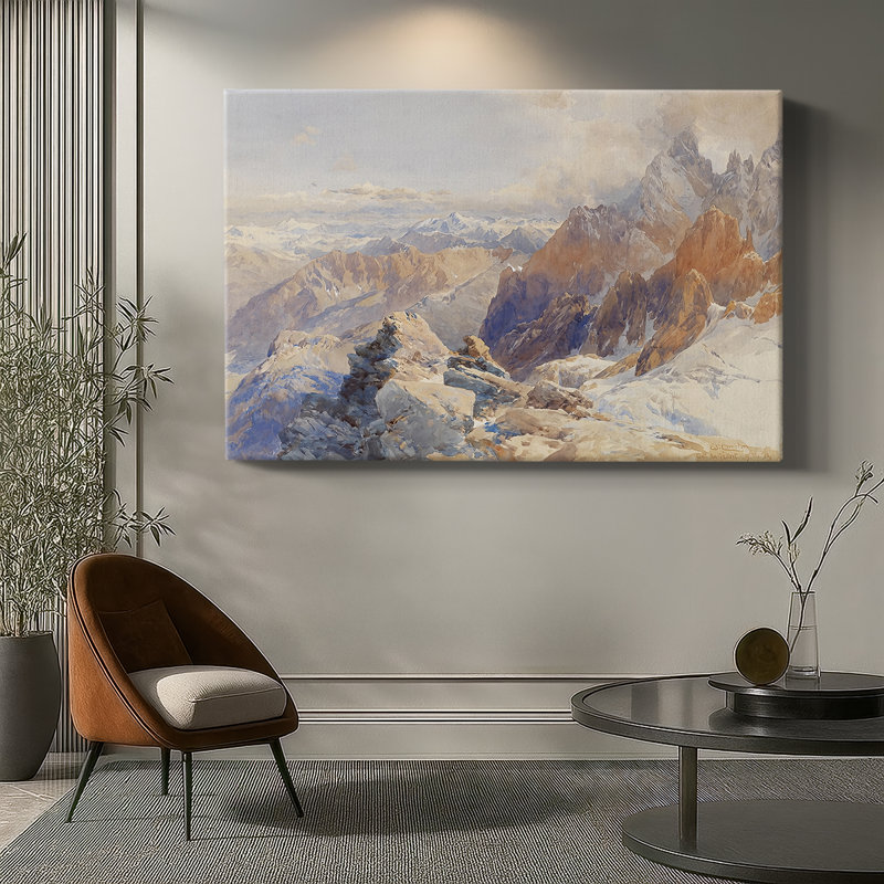 High Alpine Landscape-Edward Theodore Compton-Gallery Wrapped Canvas-c. late 19th / early 20th Century, 40 x 60