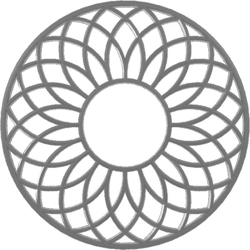 Médaillon de plafond architectural en PVC de qualité architecturale 32 pi x P 11 po x P 1 po, nickel, Nickel