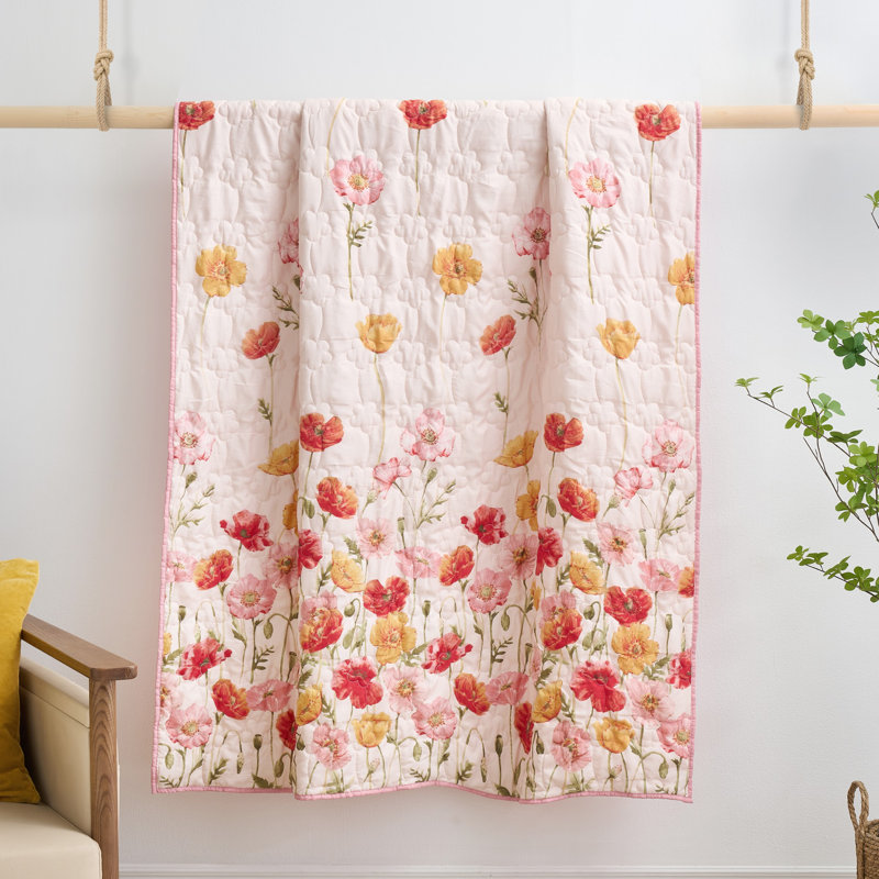 Jeté matelassé réversible 50 po x 60 po Greenland Home Fashions Breeze Blush