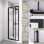 Porte de douche pivotante noire pliante 26 po x 72 po, verre trempé transparent 1/4 po, enceinte pliante peu encombrante avec poignée en acier inoxydable, installation réversible-131495482