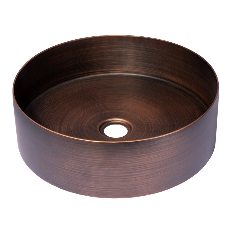 Eden Bath 15'' Stainless Steel Circular Bathroom Sink, Bronze