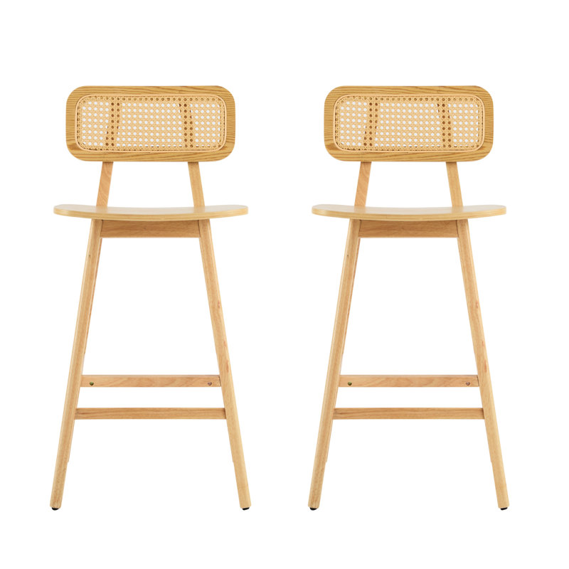 2 bois - bois d'hévéa naturel, siège incurvé ergonomique, exquis, polyvalent pour une décoration intérieure simple, profilée et solide, facile à nettoyer
