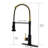 Touchless Kitchen Faucet With Pull Down Spray - Hands Automatic Smart, Black + Gold, Contemporary, Stainless Steel, Ceramic Fill Smart Touchless, , Contemporary Design, Filler