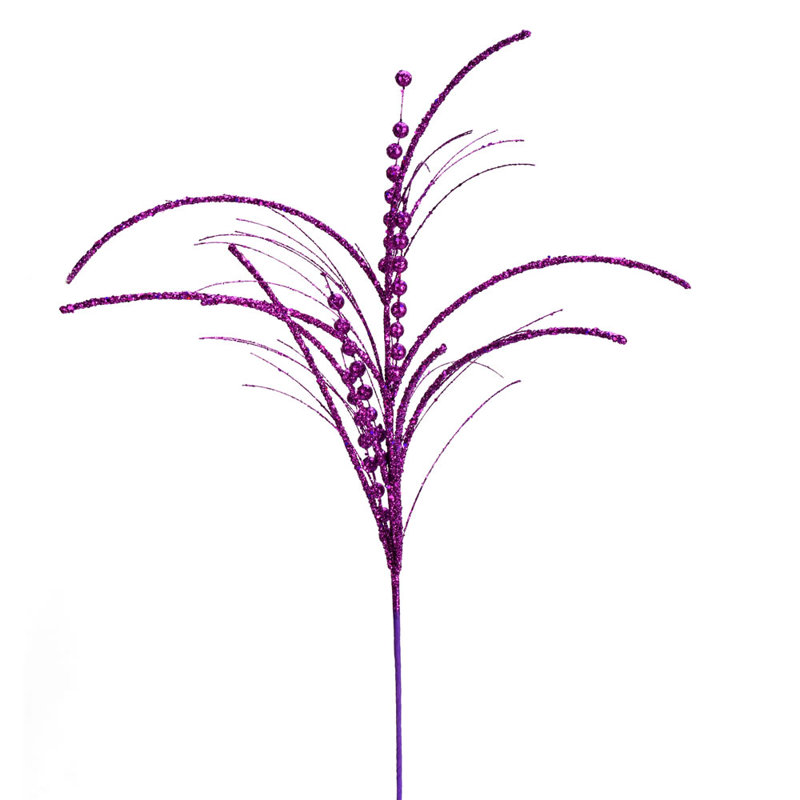 Vickerman 29" Glitter Harvest Aritificial Christma Plant, Purple