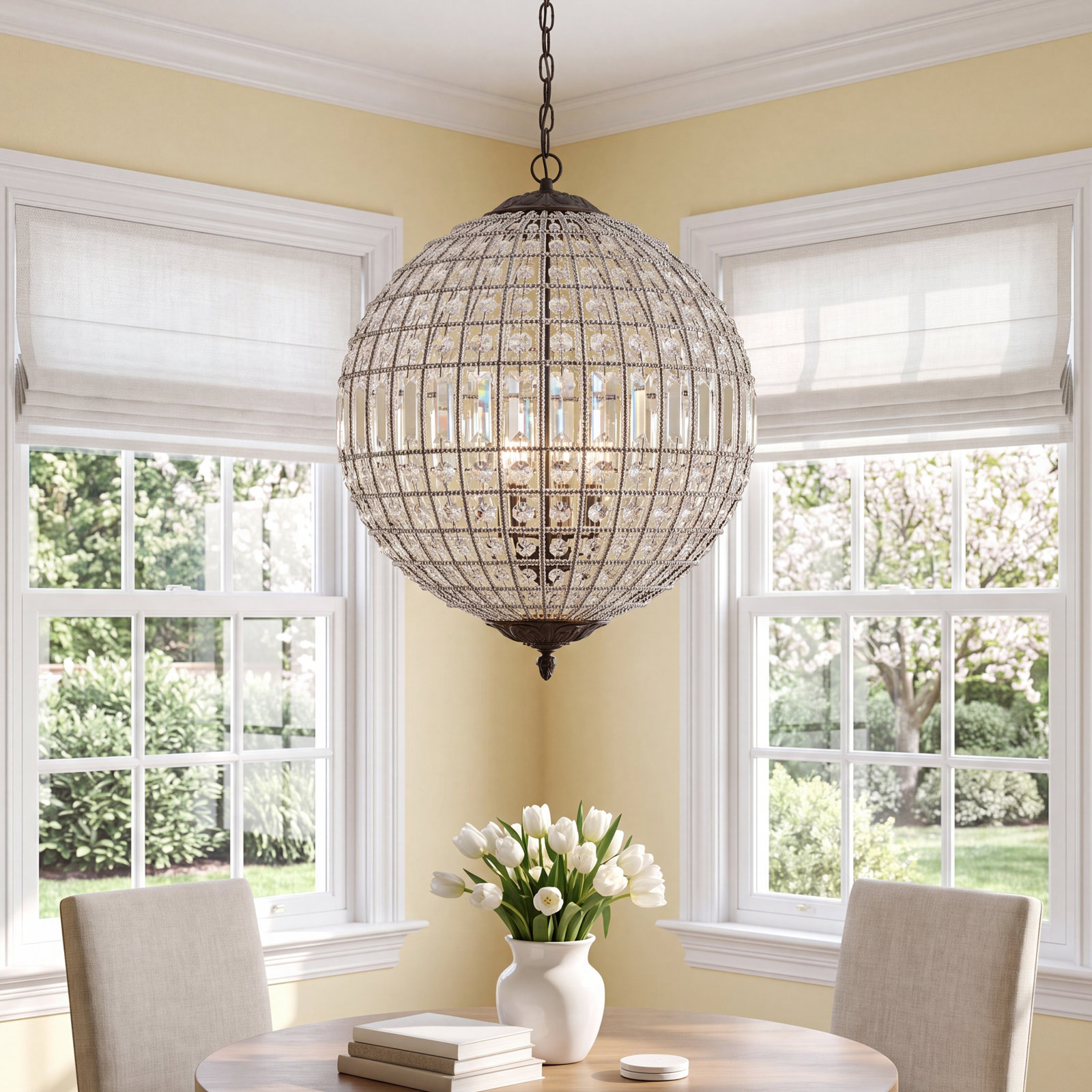 Rola Crystal Chandelier, French Gold, 5 Lights