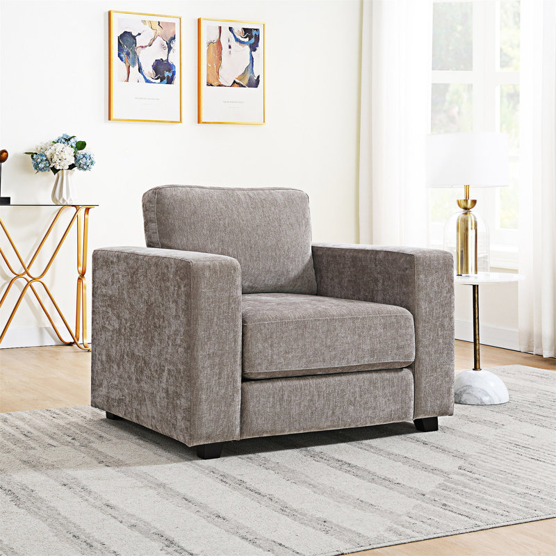 Fauteuil d'appoint rembourré, Marron clair
