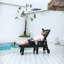 Chaise longue d'extérieur surdimensionnée avec 5 positions réglables, PEHD, roues et porte-gobelet pour patio, terrasse et bord de piscine-650321538