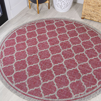 Tapis d'intérieur / extérieur gris treillis Trebol