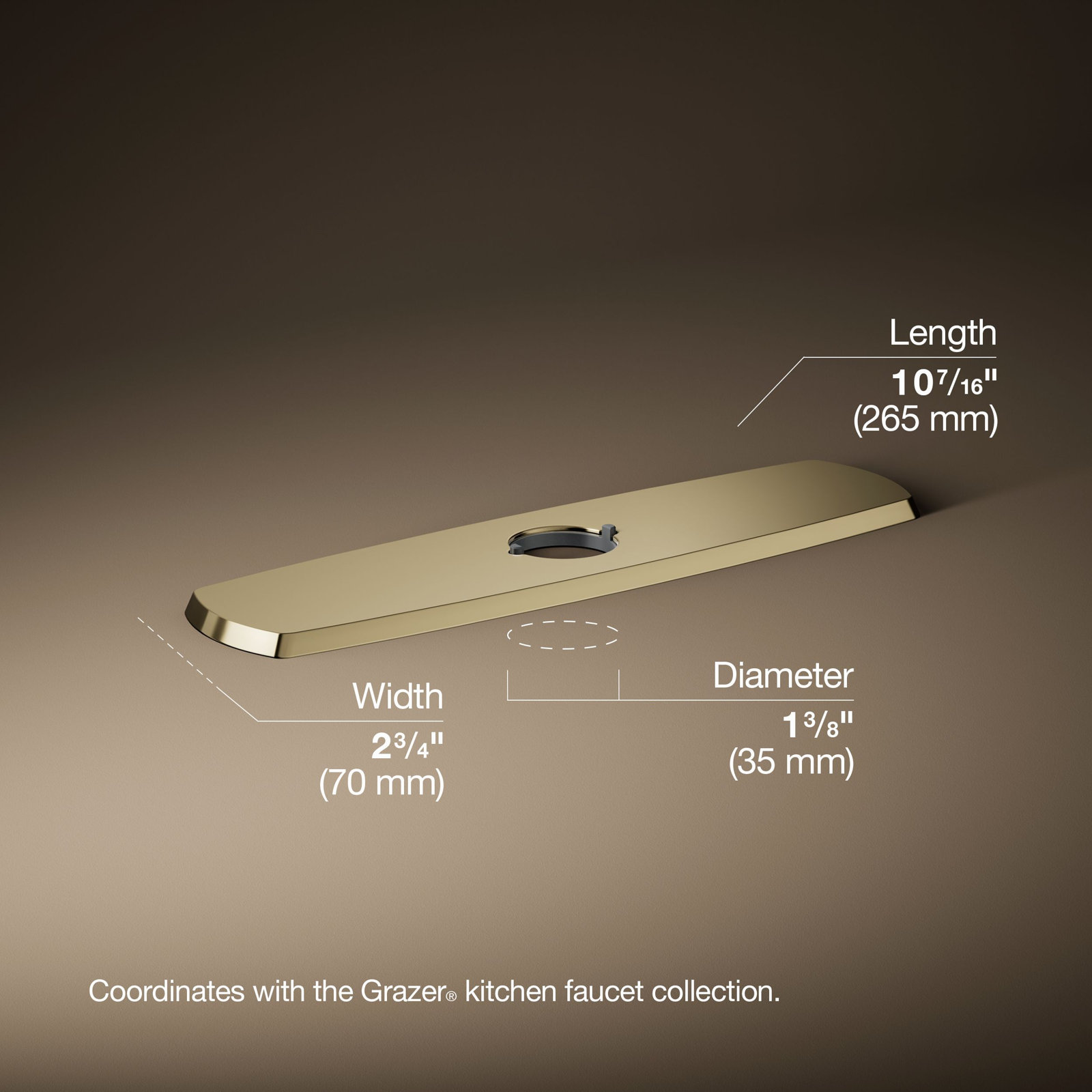Graze Kitchen Faucet Escutcheon, French Gold