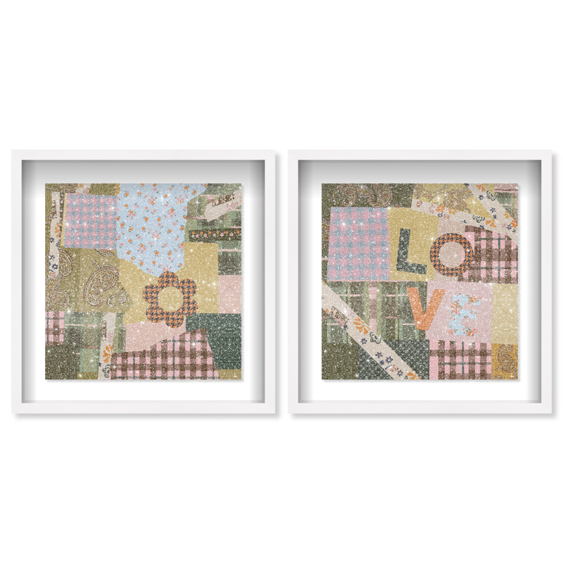 Retro Scarf Set Set by Oliver Gal, 51"H x 51"W, White Shadowbox