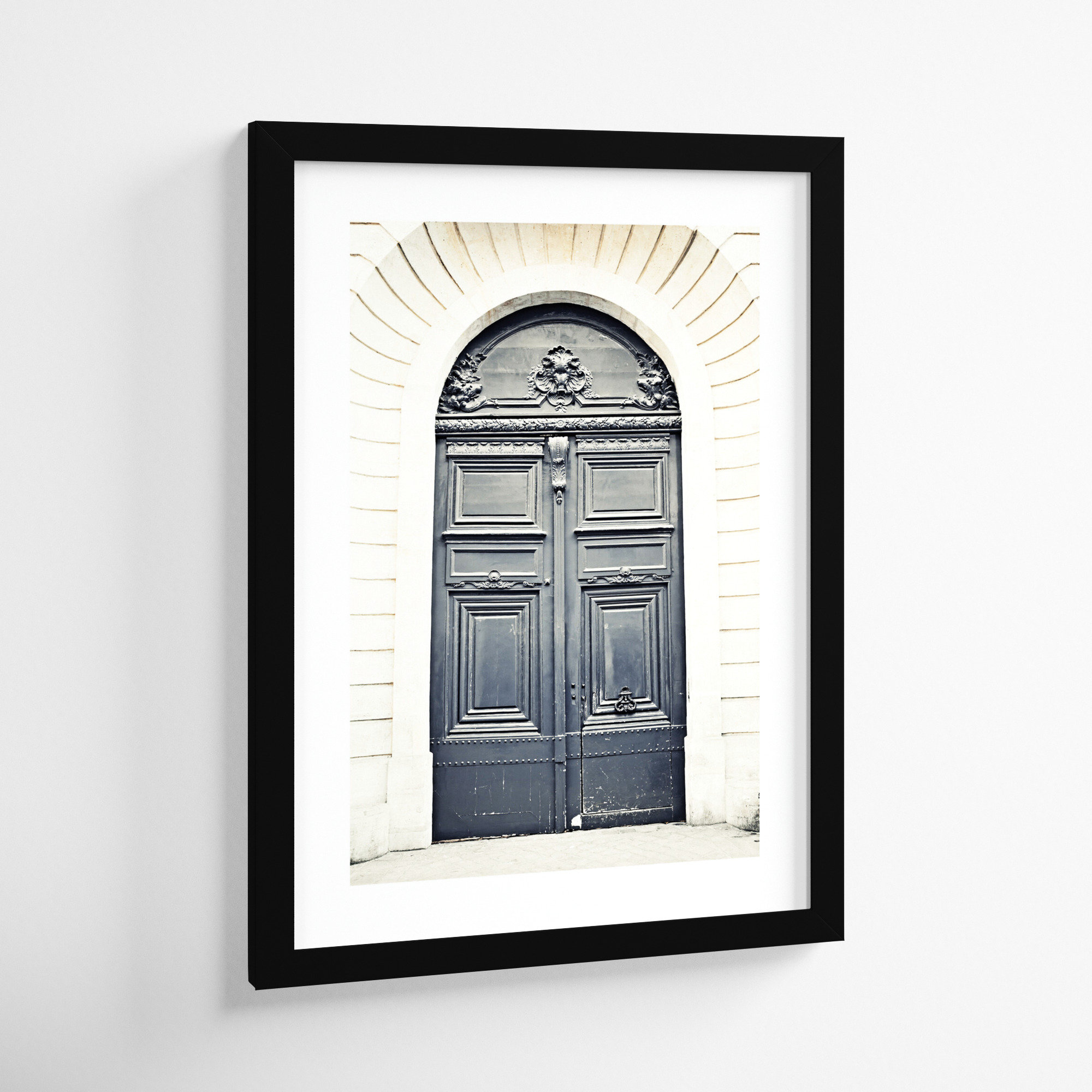 Black Paris Door by Caroline Mint, 20" H x 15" W, Black
