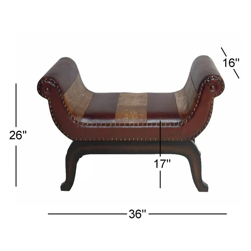Banc en bois / similicuir Armod