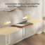 Cadre de lit avec table de chevet coulissante réglable, effet flottant, coussin rembourré en mousse 8,7 po, montage facile-1359841454